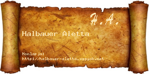 Halbauer Aletta névjegykártya